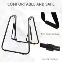 HOMCOM Multifunctional  Dip Stand Power Station Bar with Sling Trainer Strength Workout Home Gym Black(m-9)