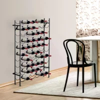HOMCOM Wine Holder Rack with 10 Tier 60 Bottles Storage Ideal Bar Display in Black 63 x 20.5 x 118cm(m-2)