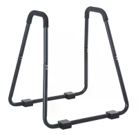 HOMCOM Multifunctional  Dip Stand Power Station Bar with Sling Trainer Strength Workout Home Gym Black(m-12)