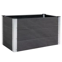 Outsunny Garden Rectangular Planting Flower Elevated Raised Seed Bed Stand Pot Outdoor Planter Vegetable Herb Holder Display Box - 50H x 100L x 50Wcm(m-7)