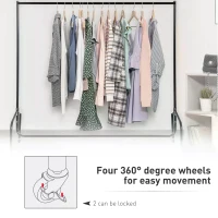 HOMCOM HEAVY DUTY 4FT 5FT 6FT CLOTHES GARMENT DRESS HANGING RAIL DISPLAY STAND RACK NEW 140KG 308lb (Long: 4ft(120cm))(m-5)
