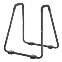 HOMCOM Multifunctional  Dip Stand Power Station Bar with Sling Trainer Strength Workout Home Gym Black(m-15)