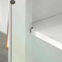 HOMCOM  Kitchen Sideboard Storage Cabinet with Glass Door and Adjustable Shelf for ,Diningroom,Living Room(m-6)