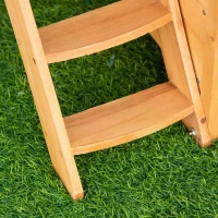 PawHut Wooden Cat House Outdoor Luxury Room Weatherproof Shelter with Balcony and Stair Puppy Garden Large Kennel Natural Wood(m-5)