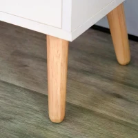 HOMCOM Modern TV Stand for TVs up to 42'' Flat Screen, TV Console Cabinet with Storage Shelf, Drawers, Cable Hole, Home Entertainment Center, Living Room Bedroom and Office, White(m-6)