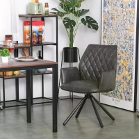 HOMCOM Swivel Dining Chair Upholstered Leisure Seat for Kitchen Living Room Office with Metal Legs(m-7)