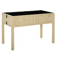 Outsunny Wood Rectangular Garden Planter Folding Design, Outdoor Workstation with Drainage Hole, 45.25'' x 22'' x 30''(m-1)