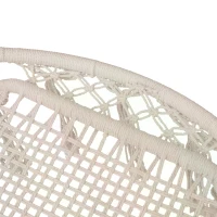 Outsunny Hammock Macrame Swing Chair Hanging Seat Rope Tassels Indoor Outdoor Garden Solid Knitted Woven Net Seat Deck Porch Yard Beige(m-14)