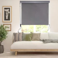 Outsunny Polyester Fabric easy mounting weather-resistant Manual Patio Window Blind Pull Down Roller Sun Shade(m-7)