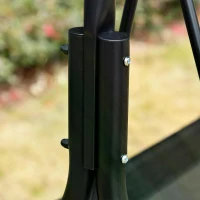 Outsunny 3 Seater Canopy Swing Chair Garden Rocking Bench Patio Balcony Terrace w/ Canopy Black(m-10)