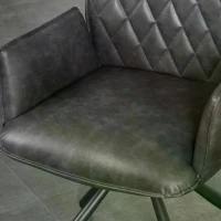 HOMCOM Swivel Dining Chair Upholstered Leisure Seat for Kitchen Living Room Office with Metal Legs(m-6)