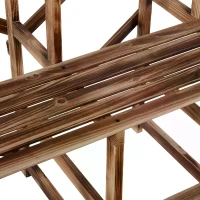 Outsunny 3 Tier Flower Stand Wood Planter Ladder Display Shelf Rack for Garden Outdoor Backyard 100Lx80Wx80H(cm)(m-13)