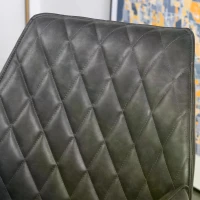 HOMCOM Swivel Dining Chair Upholstered Leisure Seat for Kitchen Living Room Office with Metal Legs(m-5)