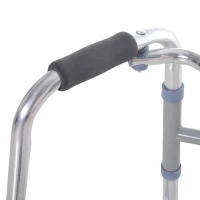 HOMCOM Folding Lightweight Aluminium Walking Assist Walking Frame Walker Mobility Aid Height Adjustable w/ 2 Front Wheels(m-14)