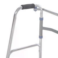 HOMCOM Folding Lightweight Aluminium Walking Assist Walking Frame Walker Mobility Aid Height Adjustable w/ 2 Front Wheels(m-15)