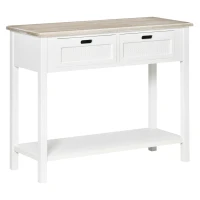 HOMCOM Console Table w/ Drawers and Shelf Sofa Table for Hallway Living Room Bedroom(m-1)