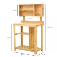 Outsunny Garden backyard Task helper Planter Workbench Workstation Convenience Potting Bench Greenfield Potting Bench Raised Planting Table(m-3)