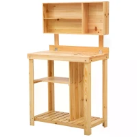 Outsunny Garden backyard Task helper Planter Workbench Workstation Convenience Potting Bench Greenfield Potting Bench Raised Planting Table(m-4)