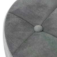 HOMCOM Round Rolling Stool Chair Height Adjustable Swivel Salon Stool with Wheels， Grey(m-11)