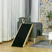 PawHut Pet Ramp Foldable Height Adjustable Bed Steps for Dogs & Cats with Non-slip Carpet(m-7)