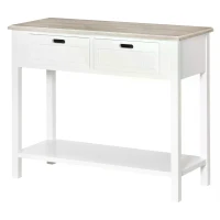 HOMCOM Console Table w/ Drawers and Shelf Sofa Table for Hallway Living Room Bedroom(m-8)