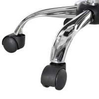 HOMCOM Round Rolling Stool Chair Height Adjustable Swivel Salon Stool with Wheels， Grey(m-10)