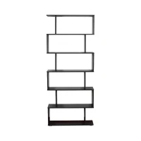 HOMCOM Estante com 6 Prateleiras para Livros em Formato S 80x24x191 cm preto(m-7)