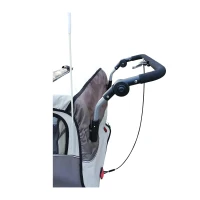 HOMCOM Reboque de Bicicleta para Crianças 2 Lugares 2 em 1 Convertível em Carrinho com Rodas 360º e Guiador Ajustável Bege e Marrom(m-4)