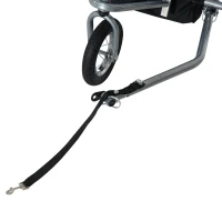 HOMCOM Reboque de Bicicleta para Crianças com 2 lugares e Roda 360º com Acoplamento Universal Cinza e Azul(m-5)