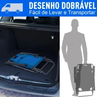 Outsunny Espreguiçadeira Reclinável com Almofada para a Cabeça Espreguiçadeira Dobrável e Portátil para Praia Campismo 118x60x80cm Azul(m-6)