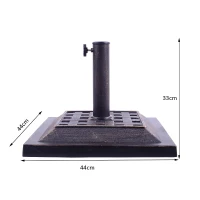 Outsunny Base para Chapéu de Sol Suporte para Chapéu de Sol Apto para Mastros de 38mm/48mm 44x44x32 cm Preto e Bronze(m-3)