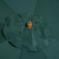 Outsunny Chapéu de Sol Ø300x250cm Chapéu de Sol com Mastro de Madeira com 8 Hastes Sistema de Polia com Fixação Verde(m-9)