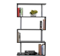 HOMCOM Estante Moderno de amplo espaço de armazenamento para Escritório 80x30x145 cm preto(m-5)