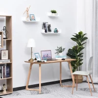HOMCOM Conjunto de 3 Prateleiras Flutuantes 60/45/30x15x10 cm Prateleiras de Parede para Armazenamento de Livros Fotos Decoração para Sala de Estar Corredor Dormitório Branco(m-7)