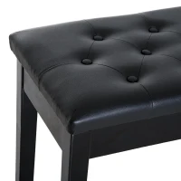 HOMCOM Banco de Piano Banco para Piano com Espaço de Armazenamento Assento de Couro Sintético Acolchoado76x36x50cm Preto(m-9)