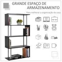 HOMCOM Estante Moderno de amplo espaço de armazenamento para Escritório 80x30x145 cm preto(m-7)