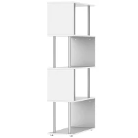 HOMCOM Estante moderna para escritório Estante de livros 145x80x30cm branco(m-10)
