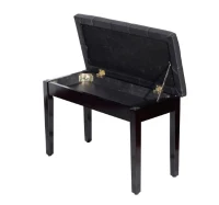 HOMCOM Banco de Piano Banco para Piano com Espaço de Armazenamento Assento de Couro Sintético Acolchoado76x36x50cm Preto(m-11)