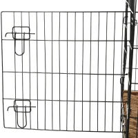 PawHut Gaiola para Cães com Almofada Incluída Gaiola para Animais de Estimação com Alça de Transporte e Grade de Arame 60x43x49,5cm Preto e Marrom(m-6)