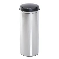 HOMCOM Balde de Lixo Inteligente de Aço Inoxidável 50L com Sensor Infravermelho de Abertura Automática Ø30,5x81,5cm Prata e Preto(m-8)