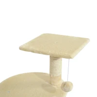 PawHut Árvore Arranhador para Gatos com 4 Níveis Poste de Sisal Caverna Plataformas e Brinquedos Divertidos 75x40x112 cm Bege(m-8)