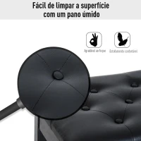 HOMCOM Banco de Piano Banco para Piano com Espaço de Armazenamento Assento de Couro Sintético Acolchoado76x36x50cm Preto(m-5)