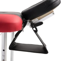 HOMCOM Marquesa de Massagem Dobrável e Portátil com Altura Ajustável e Apoio para a Cabeça 180x60x62-82 cm Vermelho e Preto(m-8)