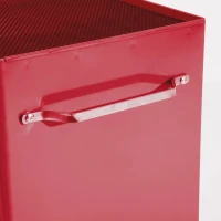 HOMCOM Carrinho de Ferramentas para Oficina com Rodas e 5 Gavetas Fechadura e Alça Lateral 61,5x33x85 cm Vermelho(m-9)