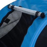 PawHut Reboque de Bicicleta para Cães Reboque de Bicicleta para Animais de Estimação com Bandeira Reflectores 130x73x90cm Azul(m-11)