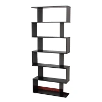 HOMCOM Estante com 6 Prateleiras para Livros em Formato S 80x24x191 cm preto(m-1)