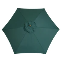 Outsunny Chapéu de Sol Ø250x230cm Chapéu de Sol com Mastro de Madeira com 6 Hastes Sistema de Polia com Fixação para Jardim Pátio Terraço Verde(m-12)