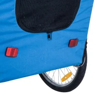 PawHut Reboque de Bicicleta para Cães Reboque de Bicicleta para Animais de Estimação com Bandeira Reflectores 130x73x90cm Azul(m-10)