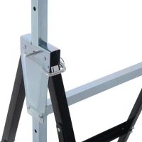 HOMCOM Conjunto de 2 Cavaletes Telescópicos Dobráveis com Altura Ajustável Cavaletes de Serra de Aço para Mesa de Trabalho Carga 200kg 68x58x80-130cm Preto(m-7)