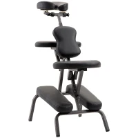 HOMCOM Cadeira de Massagem Dobrável Portátil Ajustável com Saco de Transporte Aço Carga 150kg(m-1)